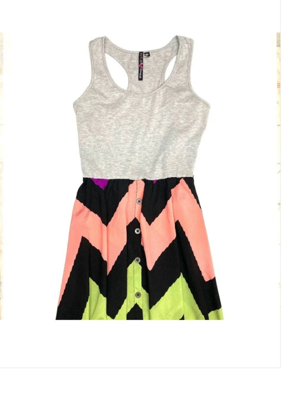 Made For Me to Look Amazing Gray Colorful Y2K 80s Tank Mini Dress